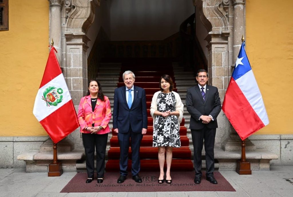 Cancillerías de Perú y Chile, junto a los ministros de defensa de ambos países se reúnen en el marco del "Mecanismo 2+2".