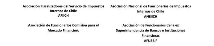 Firmas declaración Pública asociación de funcionarios del SII y CMF.