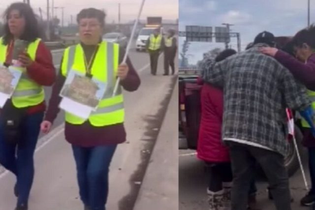 Ayer por la mañana, Balbina Vilches Gutiérrez emprendió una caminata desde Talca en compañía de su hija con discapacidad, con un único propósito en mente: llegar a La Moneda para solicitar una vivienda propia.