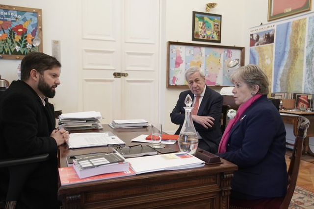 El Presidente de la República, Gabriel Boric, se reunió con la secretaria de Relaciones Exteriores de México, Alicia Bárcena.