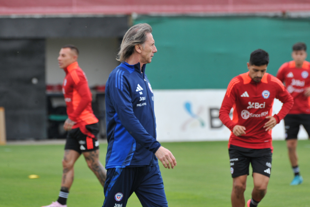 Fotografía del entrenamiento de la selección chilena