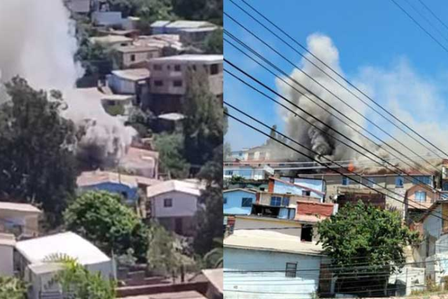 incendio viviendas Viña del Mar