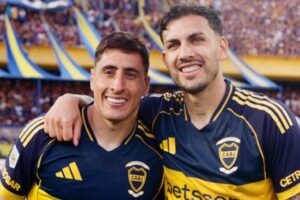 Jugadores de Boca Jrs, post clasificación a la Copa Libertadores.