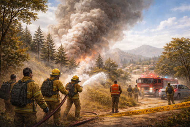 Incendio forestal en Pudahuel mantiene alerta roja