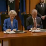 UE y Australia sellan pacto comercial y militar