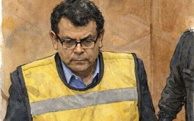 Ilustración judicial del abogado Eduardo Lagos, realizada con herramientas digitales a partir de transmisión pública.