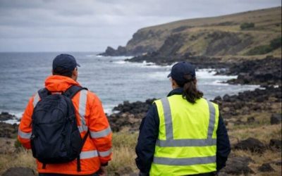Personal de rescate despliega operativo en la zona donde se perdió el rastro del hombre desaparecido.