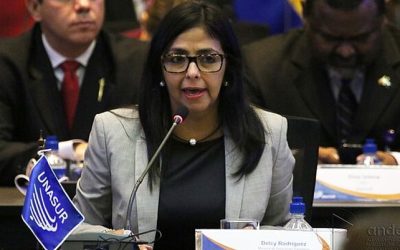 Presidenta Encargada de Venezuela Delcy Rodríguez Crédiro Foto: Micaela Ayala V. / Agencia de Noticias ANDES (CC BY-SA 2.0)