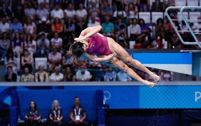 Mexicana llora tras quedar fuera de la final del trampolín en París 2024