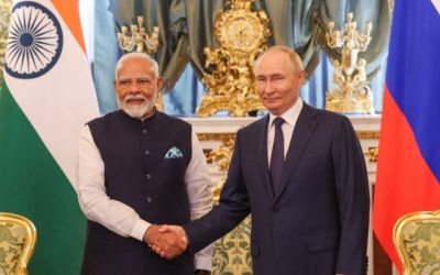 Narendra Modi con Vladimir Putin