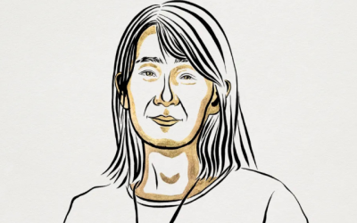 Imagen de un retrato dibujado de la escritora surcoreana Han Kang