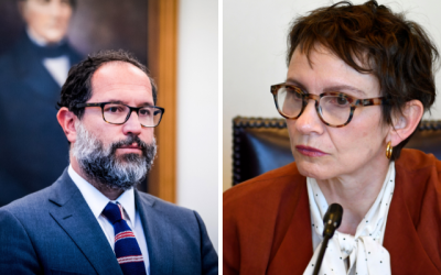 Imagen del abogado Juan Ignacio Piña y la ministra del Interior Carolina Tohá