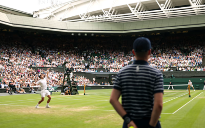 Fotografía de un partido de tenis en Wimbledon