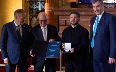 Foto: Zelensky recibió el premio Ewald von Kleist en la Residencia de Múnich.
