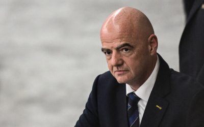 14 December 2022, Qatar, Al Khor: FIFA President Gianni Infantino arrives in the stands prior to the start of the FIFA World Cup Qatar 2022 Semi-Final soccer match between France and Morocco at the Al Bayt Stadium. Photo: Robert Michael/dpa